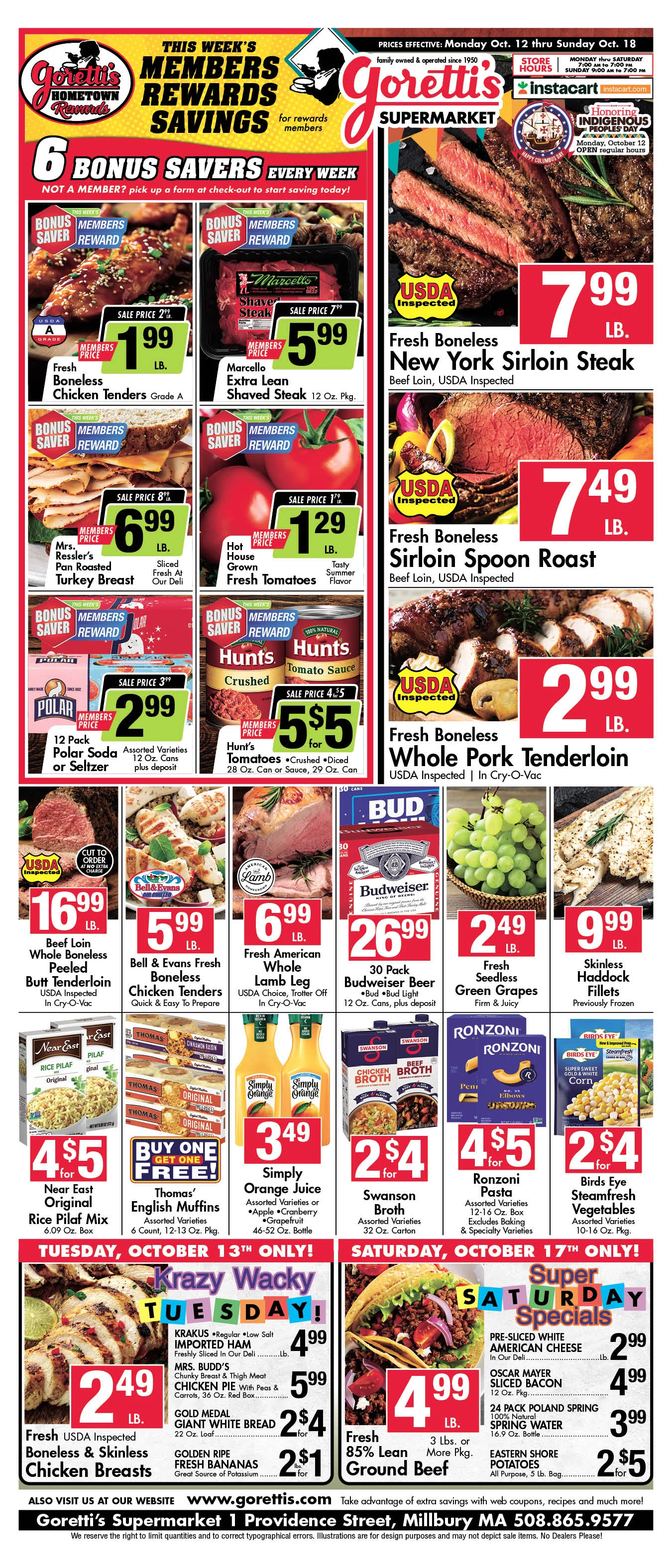 Goretti's Supermarket - Millbury Circular Oct 18 2026 - Page 1