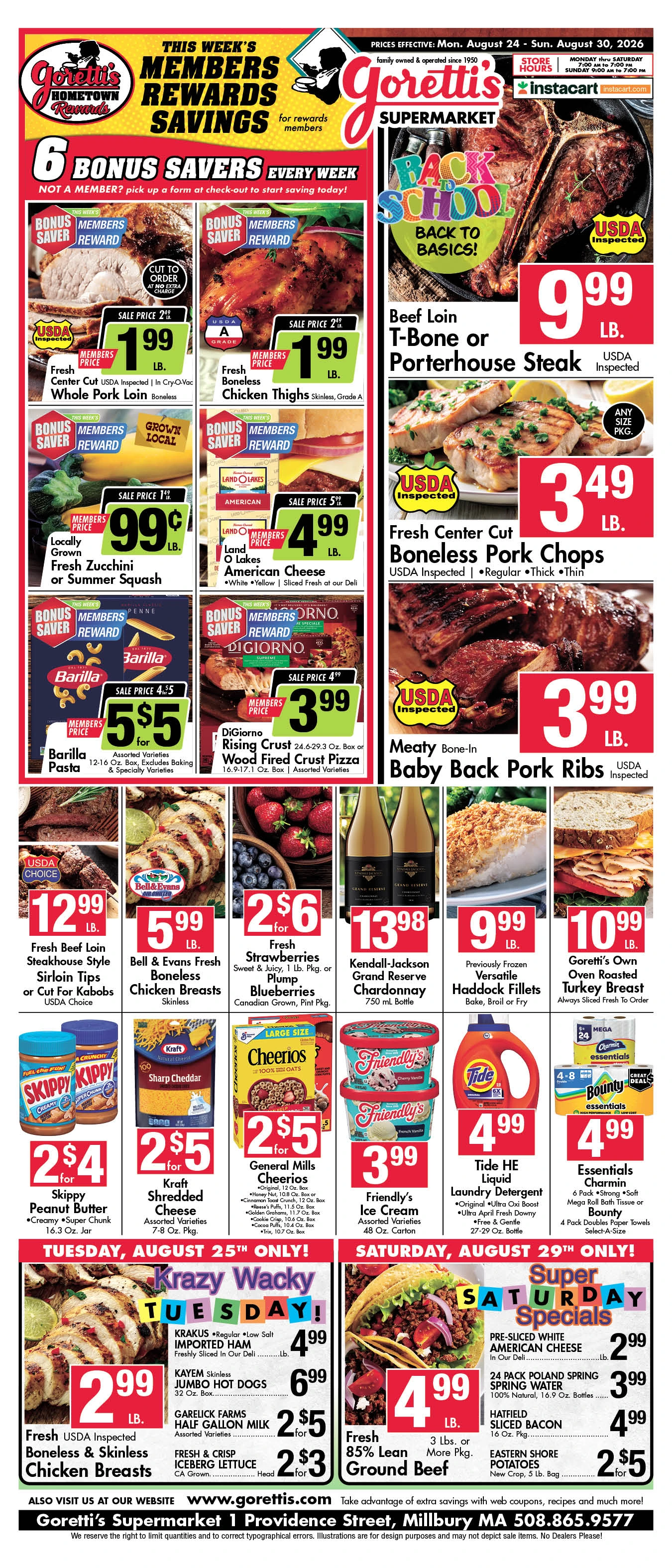 Goretti's Supermarket - Millbury Circular Aug 30 2026 - Page 1