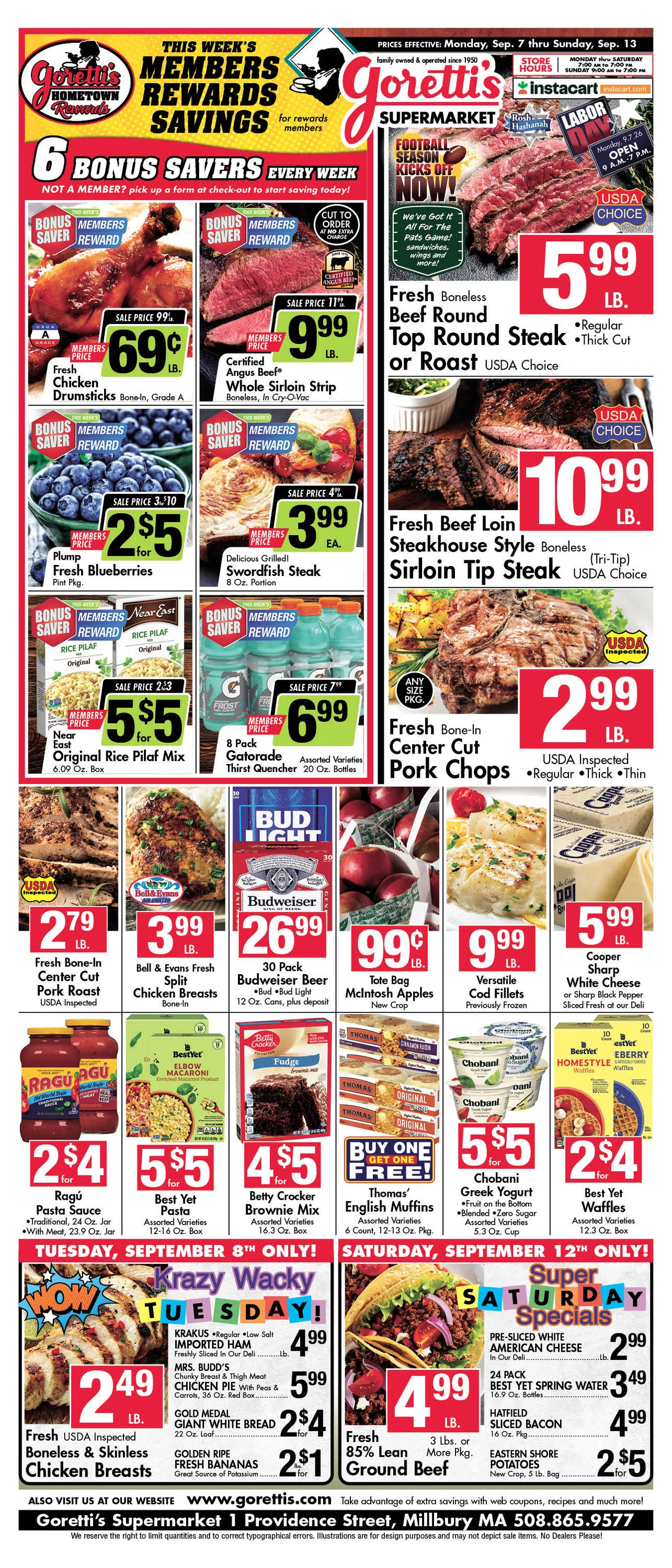 Goretti's Supermarket - Millbury Circular Sept 13 2026 - Page 1
