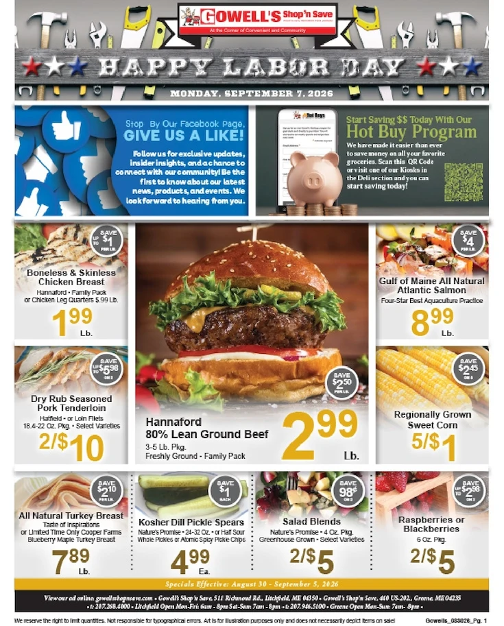 Gowell's Shop 'n Save Weekly Ad - Page 1