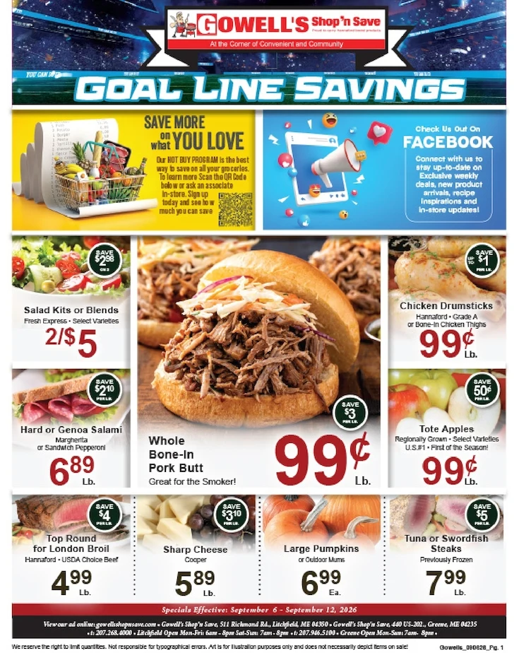 Gowell's Shop 'n Save Weekly Ad - Page 1