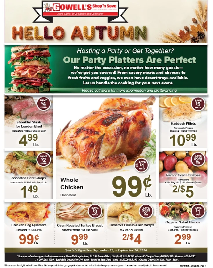 Gowell's Shop 'n Save Weekly Ad - Page 1