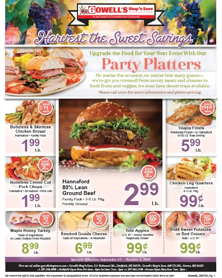 Gowell's Shop 'n Save Weekly Ad - Page 1