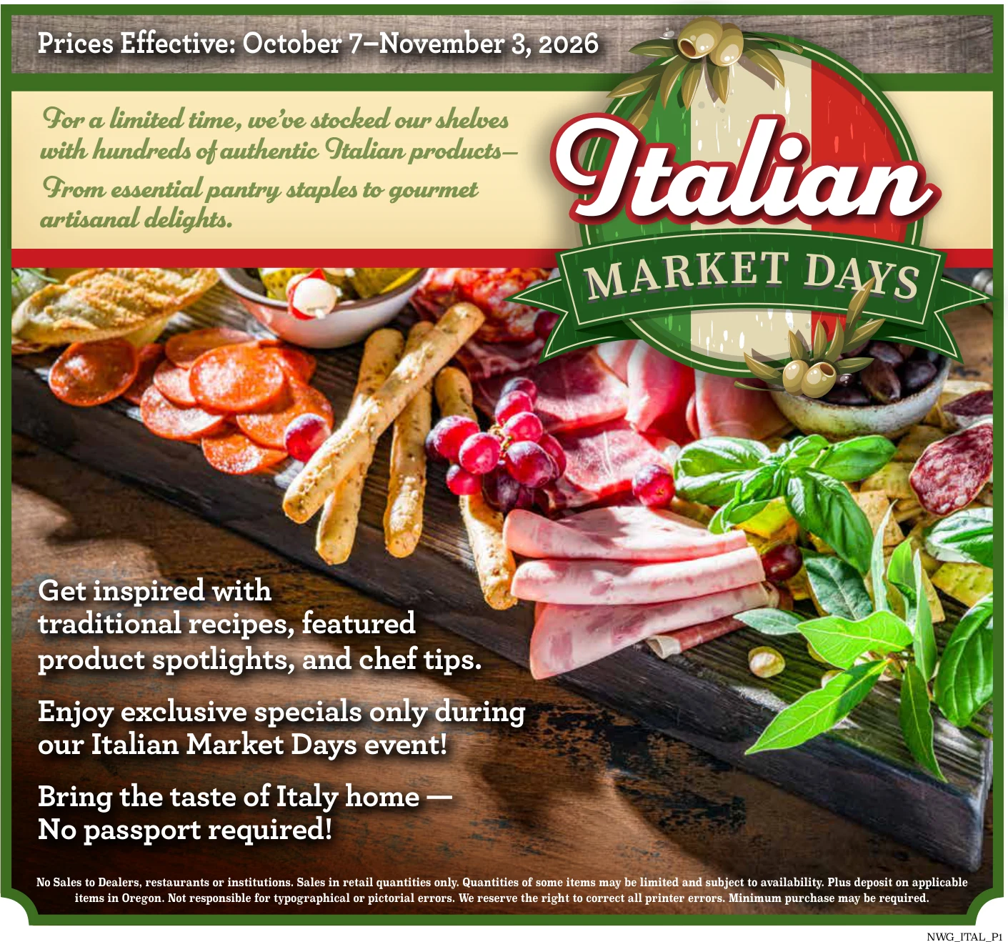 Granite Falls Market Fresh Italian Market Days - Page 1