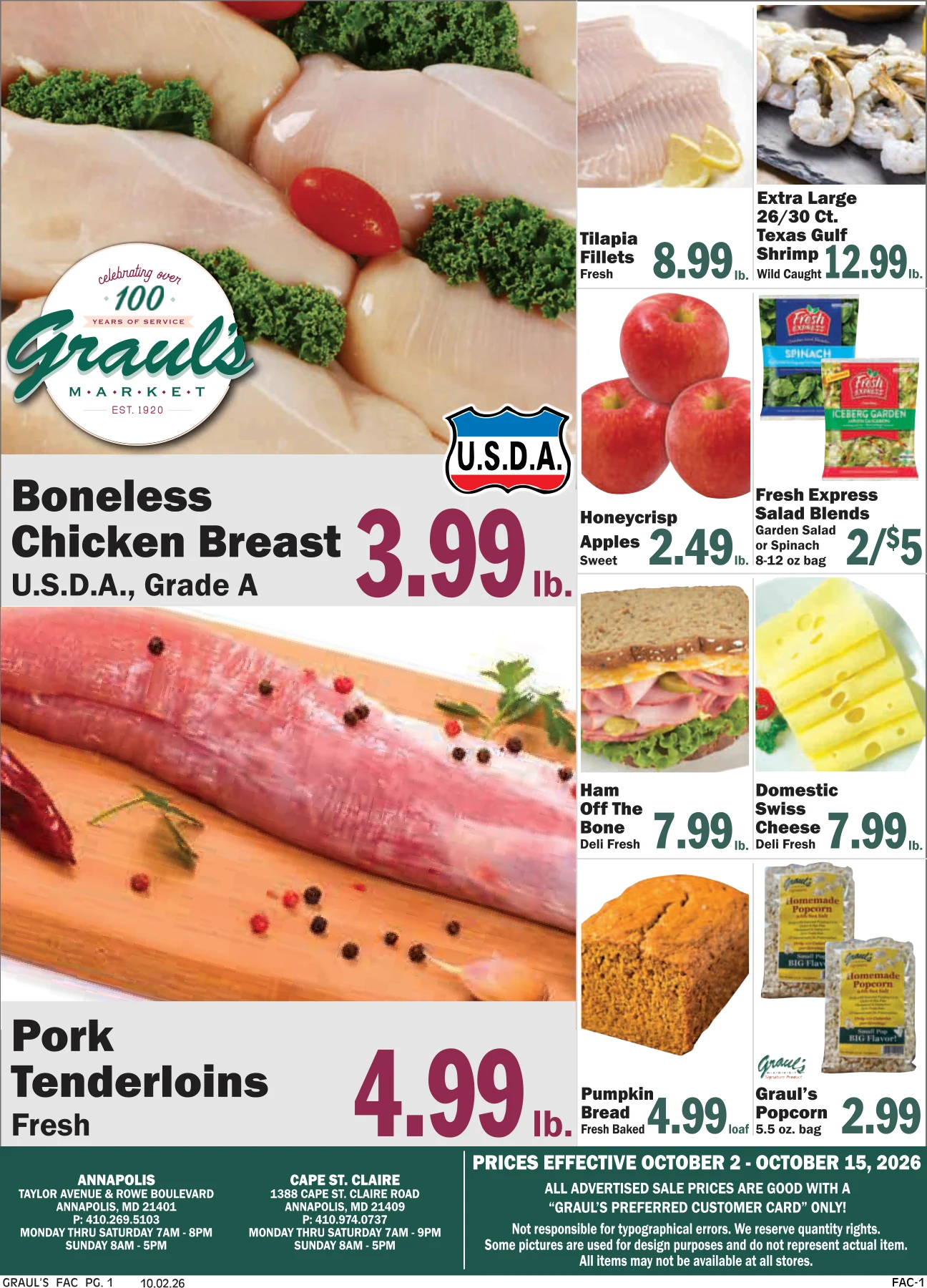 Graul's Market Cape St. Claire Weekly Sales Flyer - Page 1