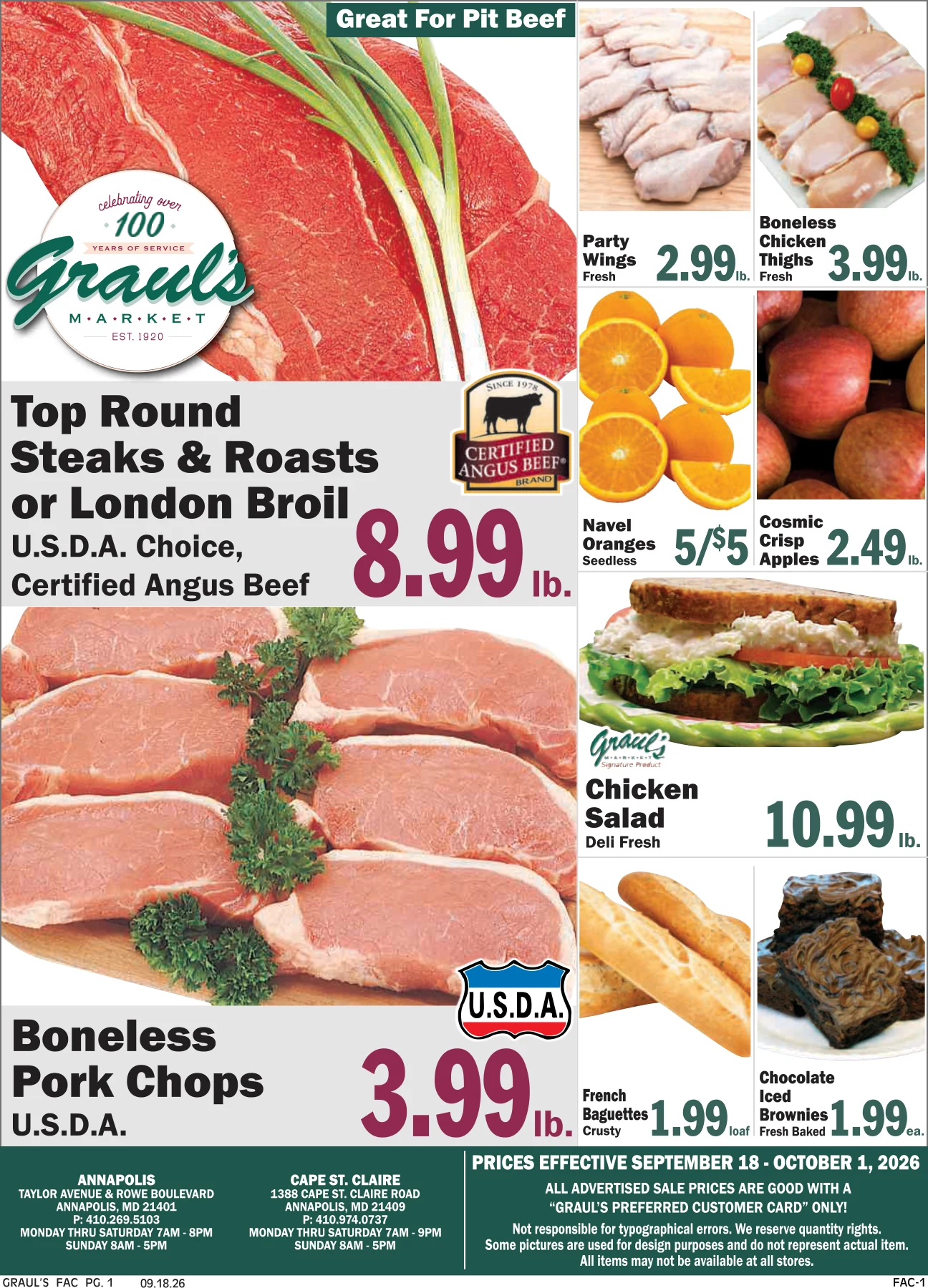 Graul's Market Cape St. Claire Weekly Sales Flyer - Page 1