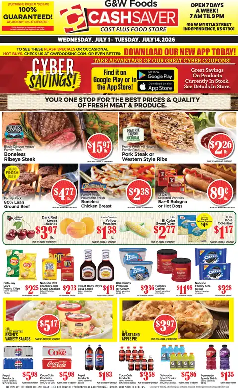 Cash Saver - Independence, KS - Weekly Ad for Jul 1st Valid thru Jul 14th, 2026