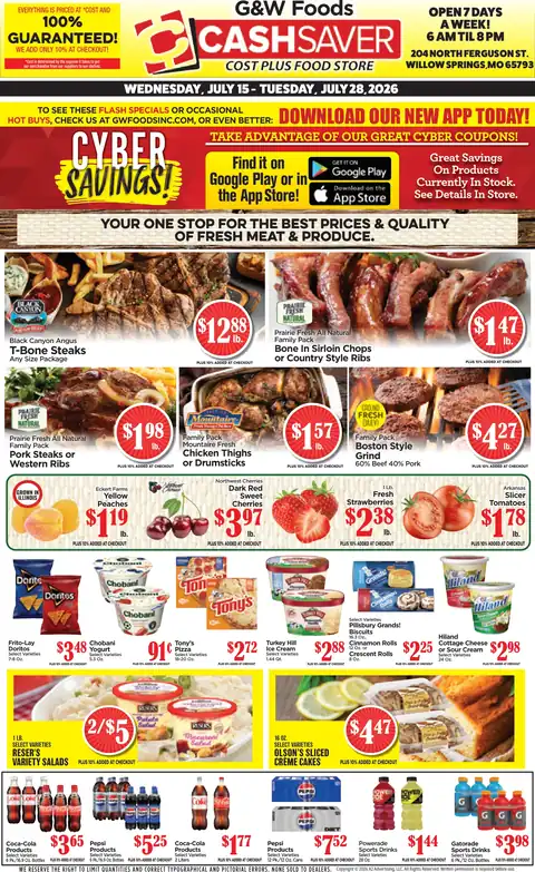 Cash Saver - Willow Springs, MO - Weekly Ad for Jul 15th Valid thru Jul 28th, 2026
