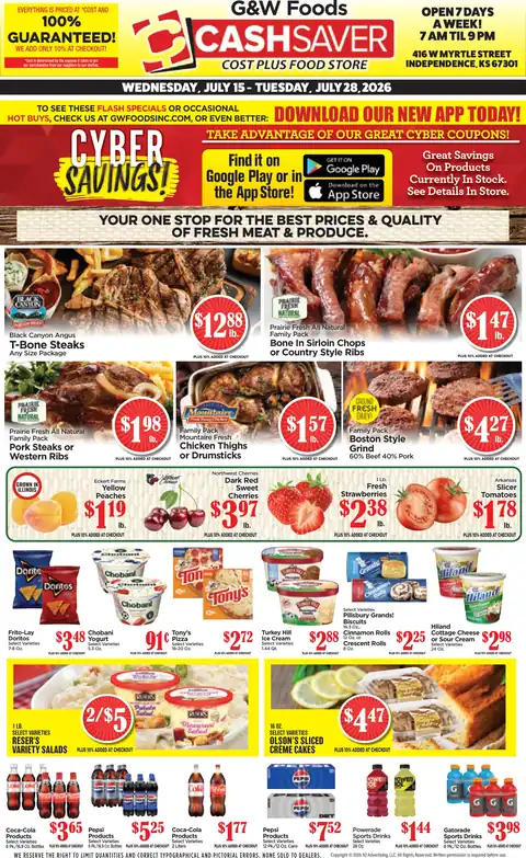 Cash Saver - Independence, KS - Weekly Ad for Jul 15th Valid thru Jul 28th, 2026