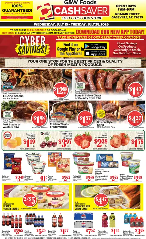 Cash Saver - Gassville, AR - Weekly Ad for Jul 15th Valid thru Jul 28th, 2026