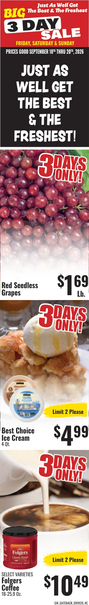 GW Foods - Hudson's Super Market Hudson’s Super Market - Harrison, AR - Weekly Ad for Sep 8th Valid thru Sep 21st, 2026 - Page 8