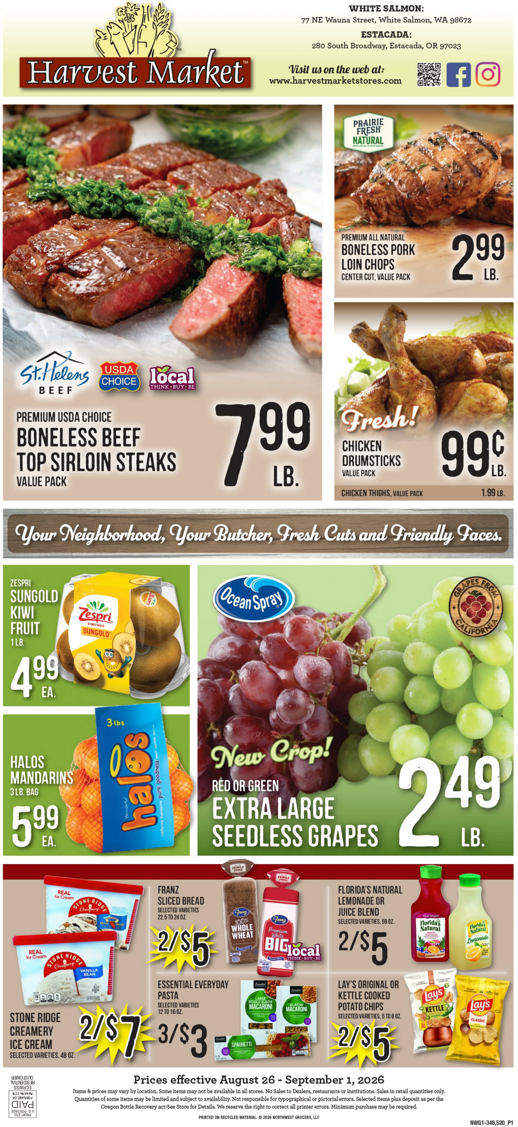 Harvest Market Estacada Harvest Market - Estacada Weekly Ad - Page 1