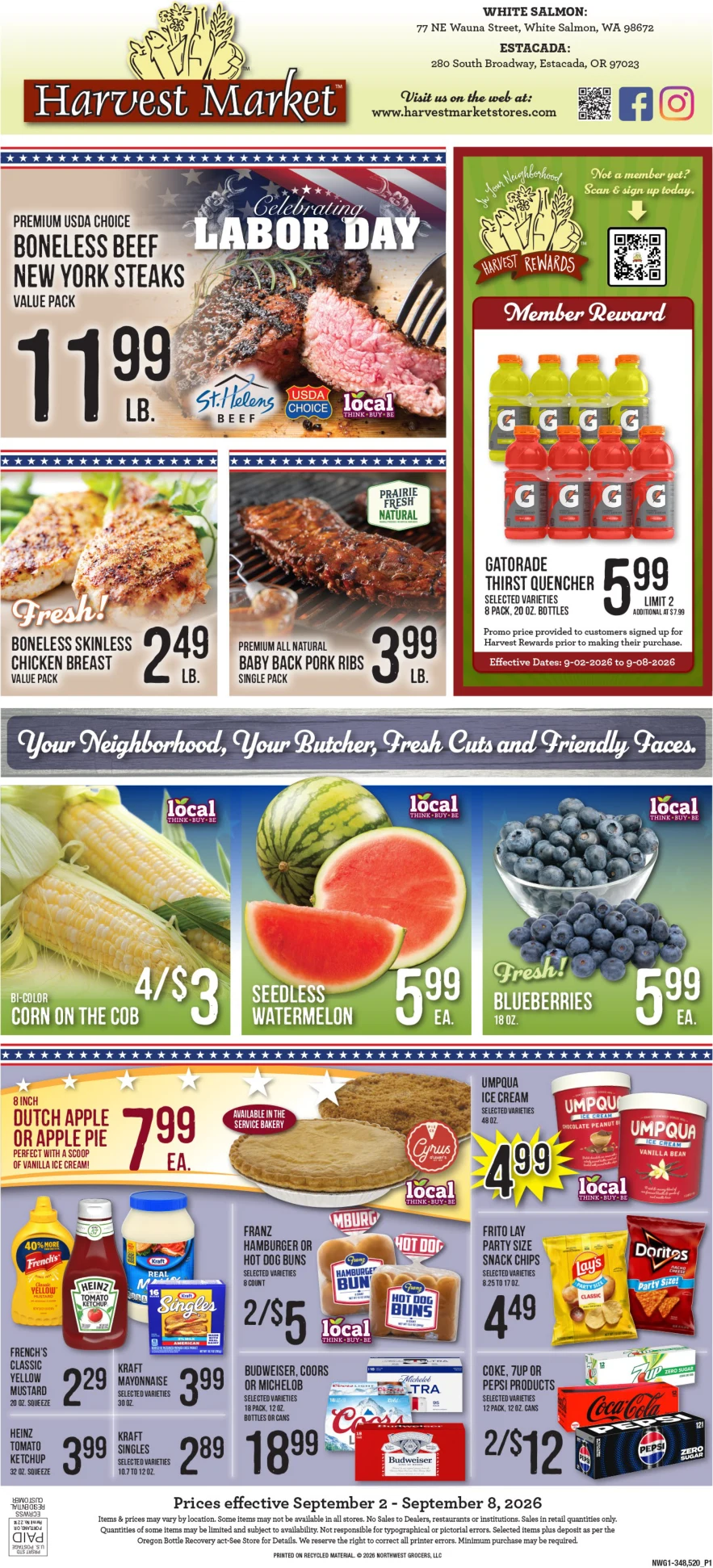 Harvest Market Estacada Harvest Market - Estacada Weekly Ad - Page 1