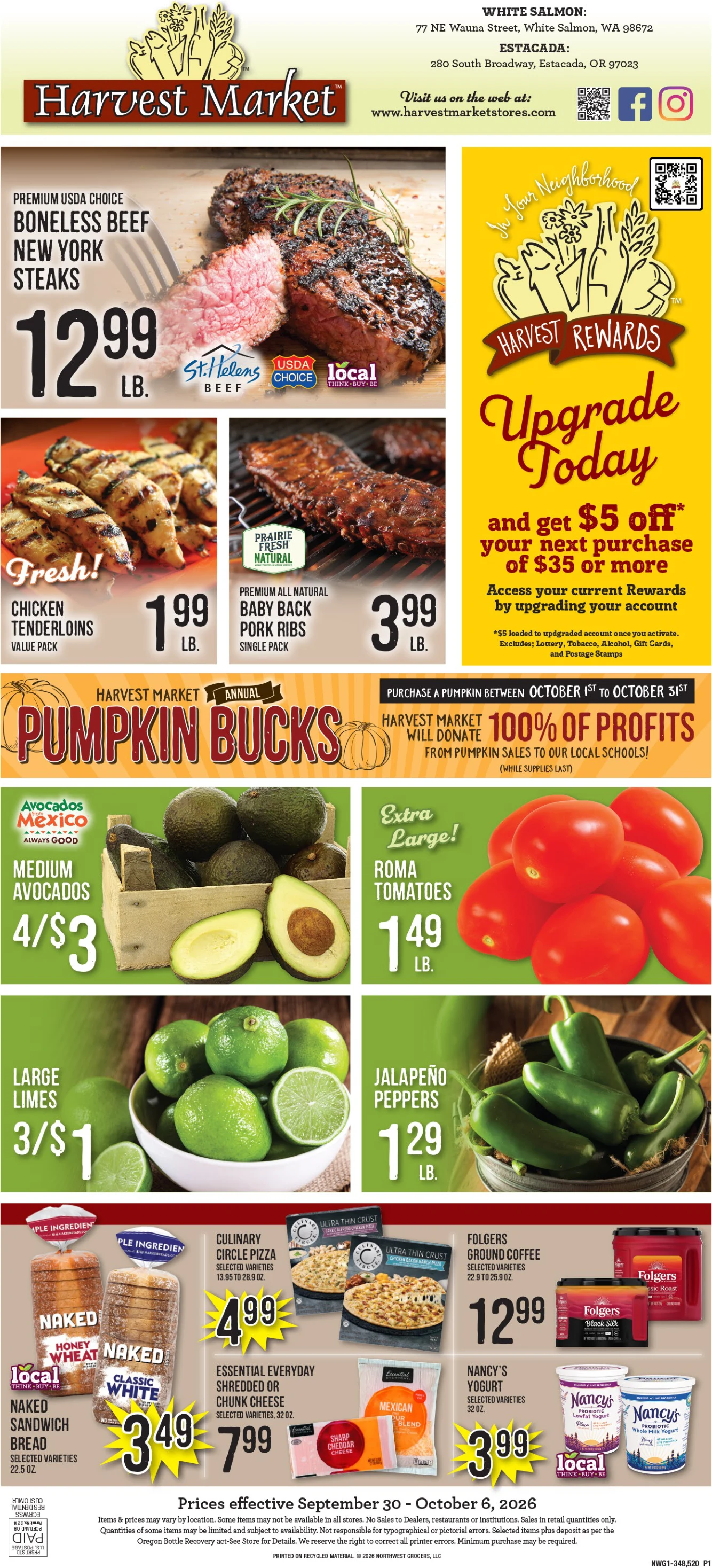 Harvest Market Estacada Harvest Market - Estacada Weekly Ad - Page 1
