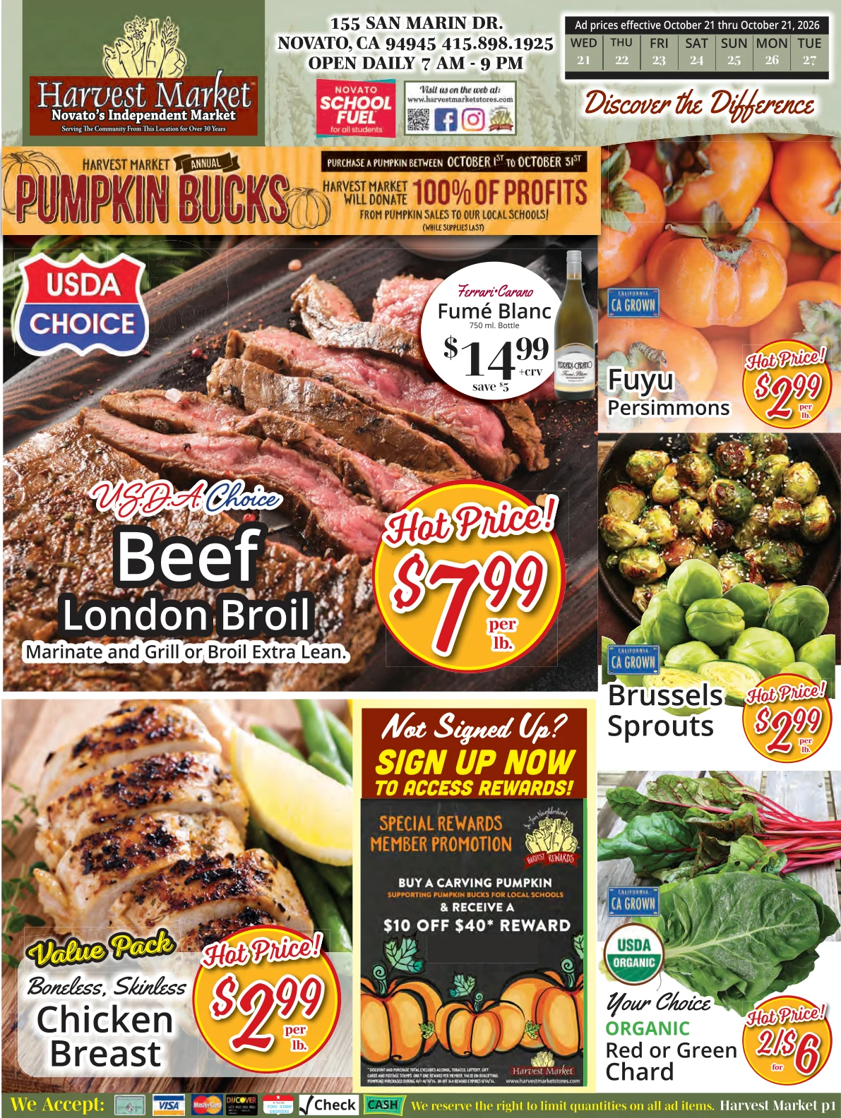 Harvest Market Novato Harvest Market - Novato Weekly Ad - Page 1