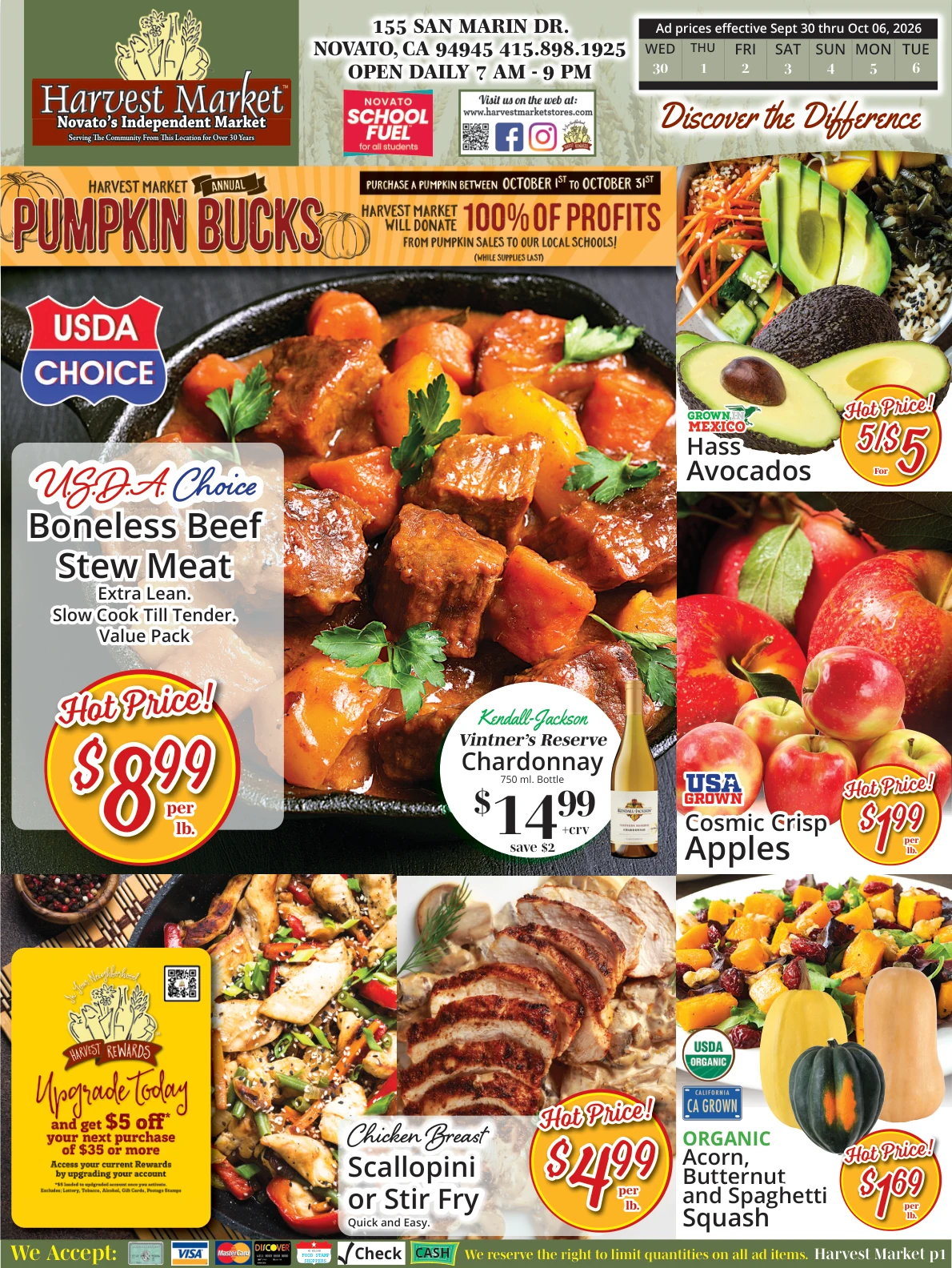 Harvest Market Novato Harvest Market - Novato Weekly Ad - Page 1