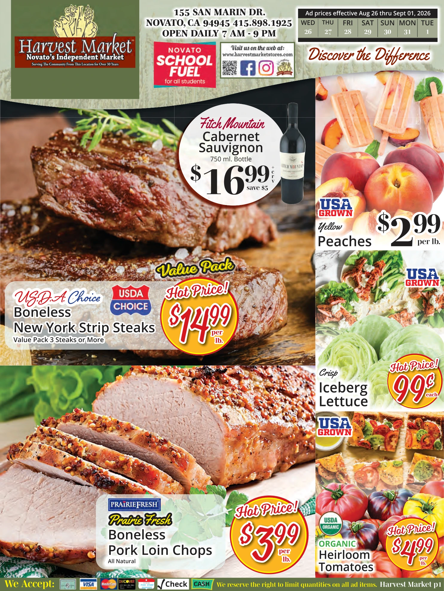 Harvest Market Novato Harvest Market - Novato Weekly Ad - Page 1