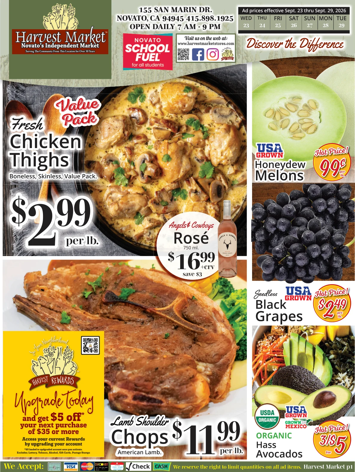Harvest Market Novato Harvest Market - Novato Weekly Ad - Page 1