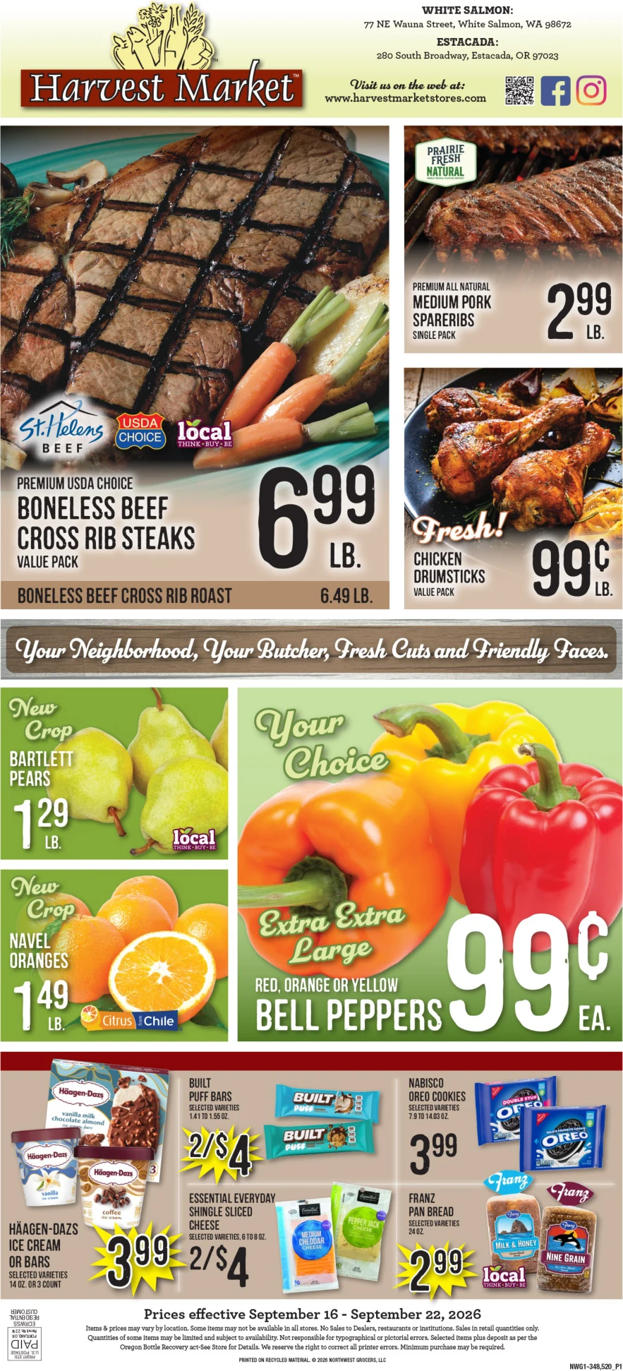 Harvest Market White Salmon Harvest Market - White Salmon Weekly Ad - Page 1