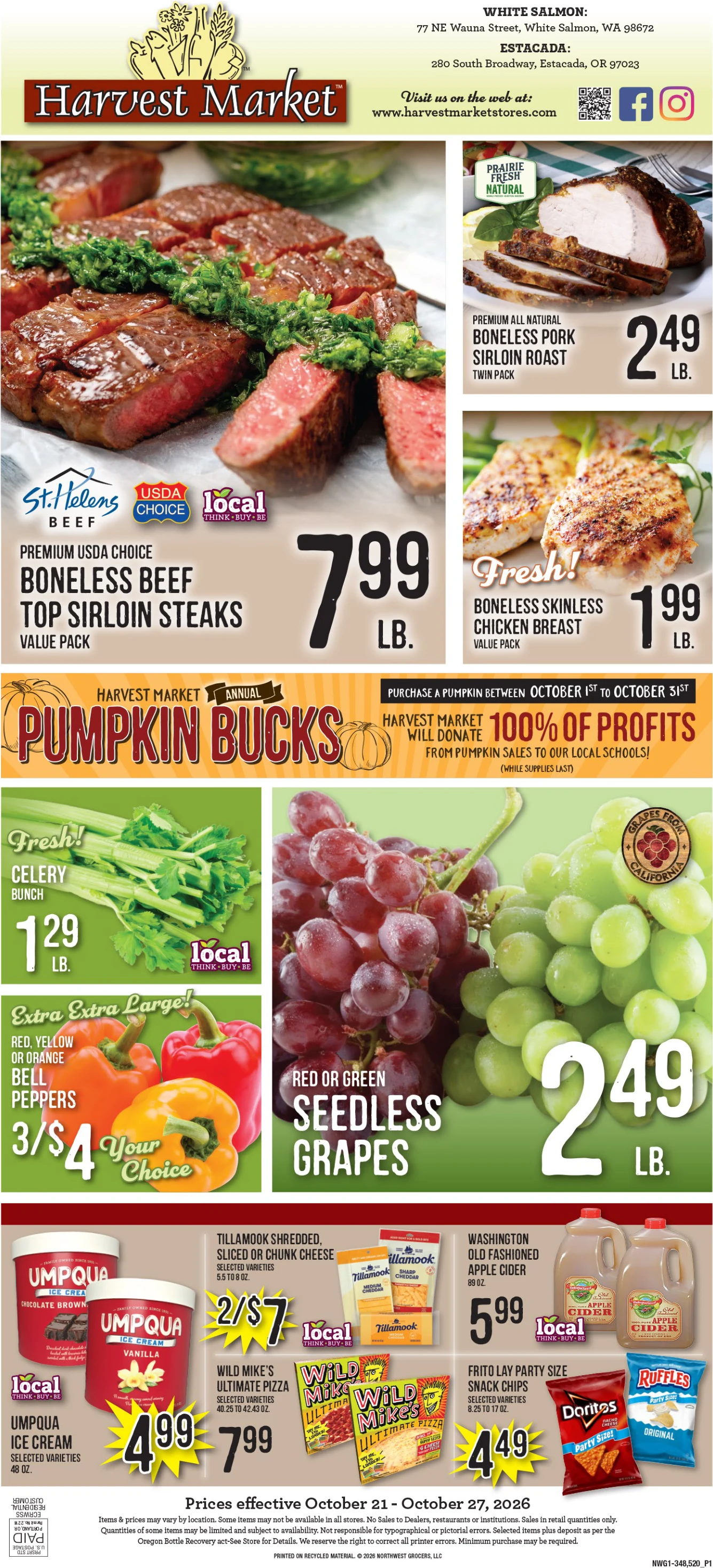 Harvest Market White Salmon Harvest Market - White Salmon Weekly Ad - Page 1