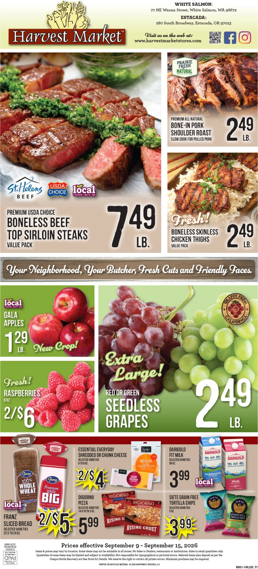 Harvest Market White Salmon Harvest Market - White Salmon Weekly Ad - Page 1