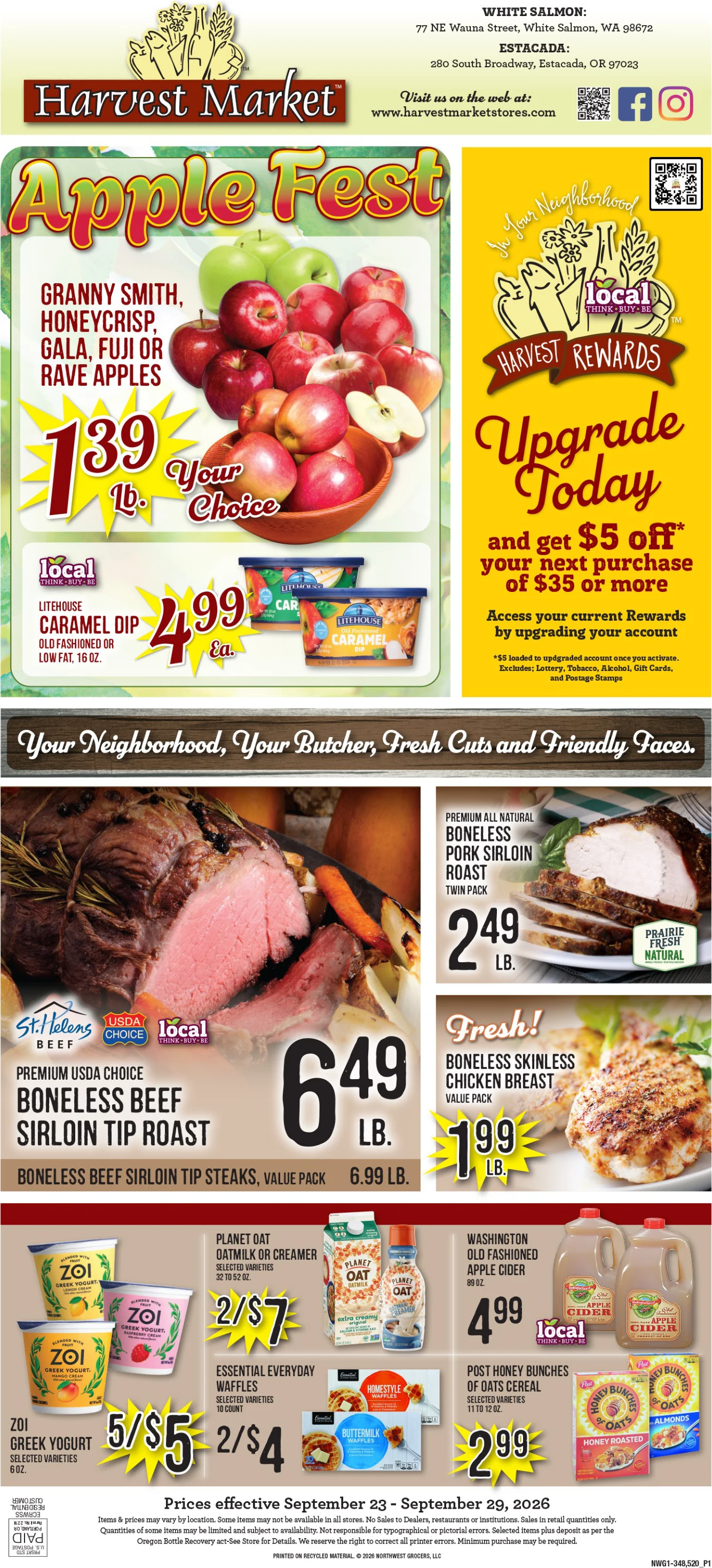 Harvest Market White Salmon Harvest Market - White Salmon Weekly Ad - Page 1