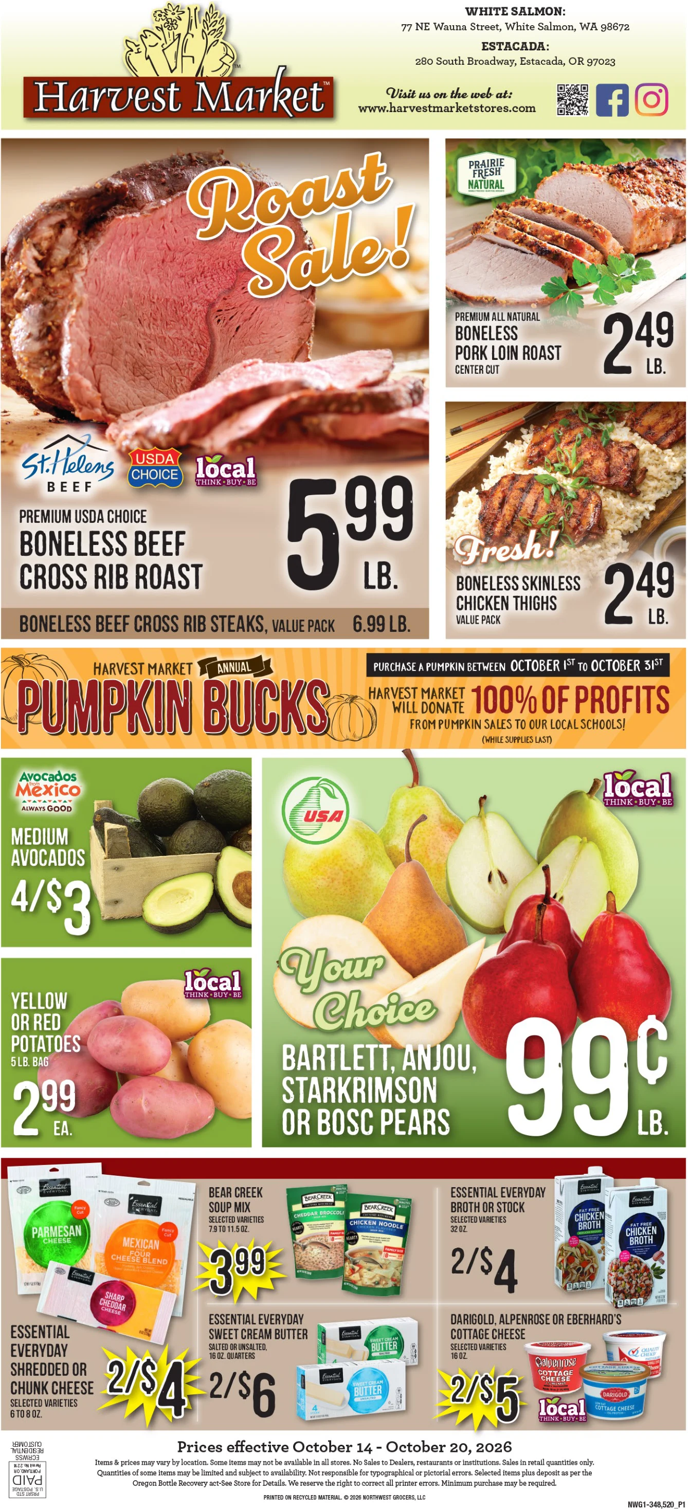 Harvest Market White Salmon Harvest Market - White Salmon Weekly Ad - Page 1