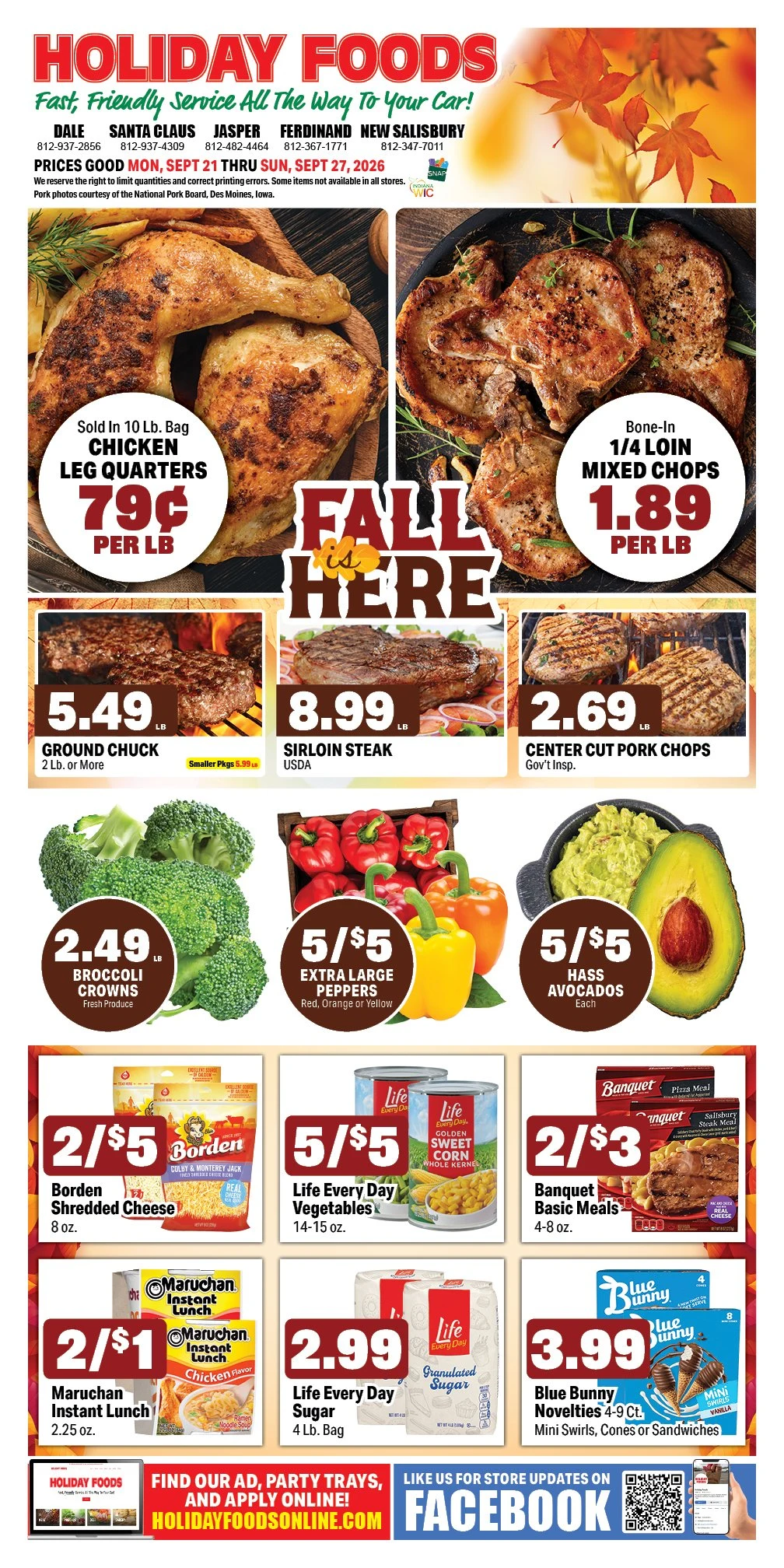 Holiday Foods Jasper, Ferdinand, Dale, Santa Claus, New Salisbury - Page 1