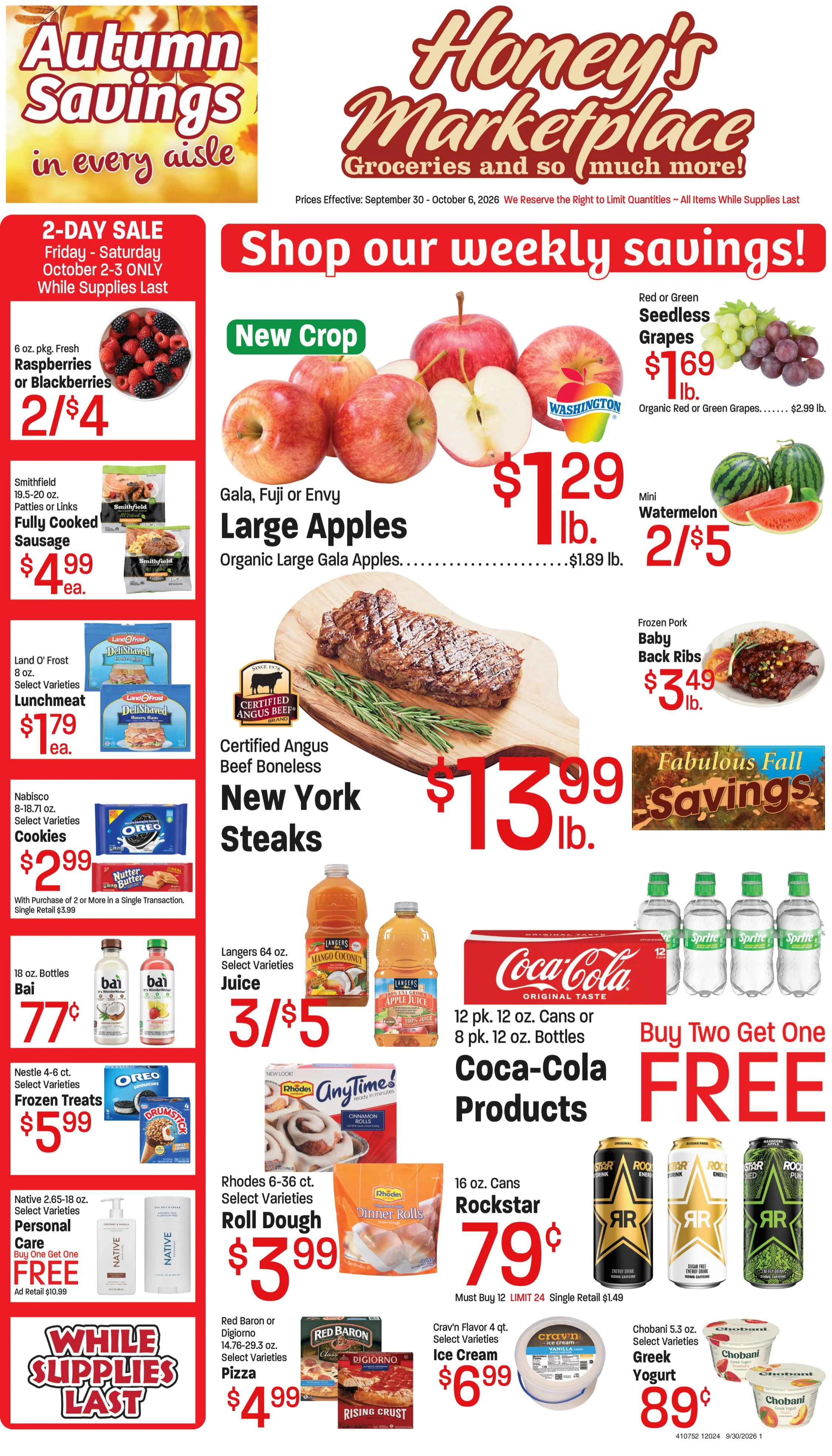 Honey's Marketplace PAG AB 4pg Base1 - PAG AB CAB - September 30, 2026 - Page 1