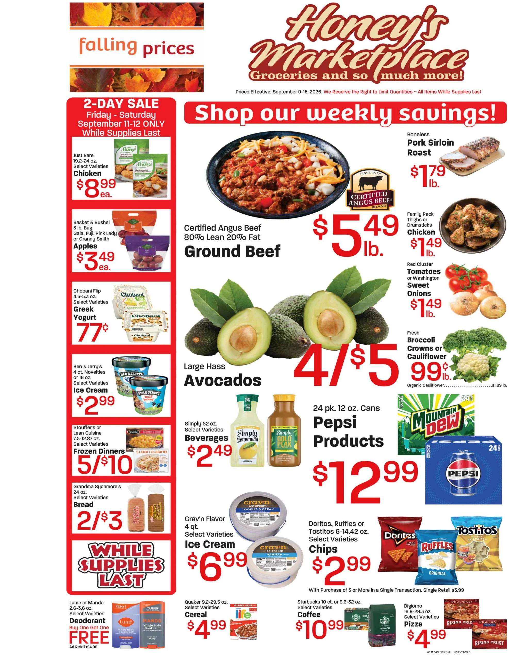 Honey's Marketplace Indexed Weekly Ad - Page 1