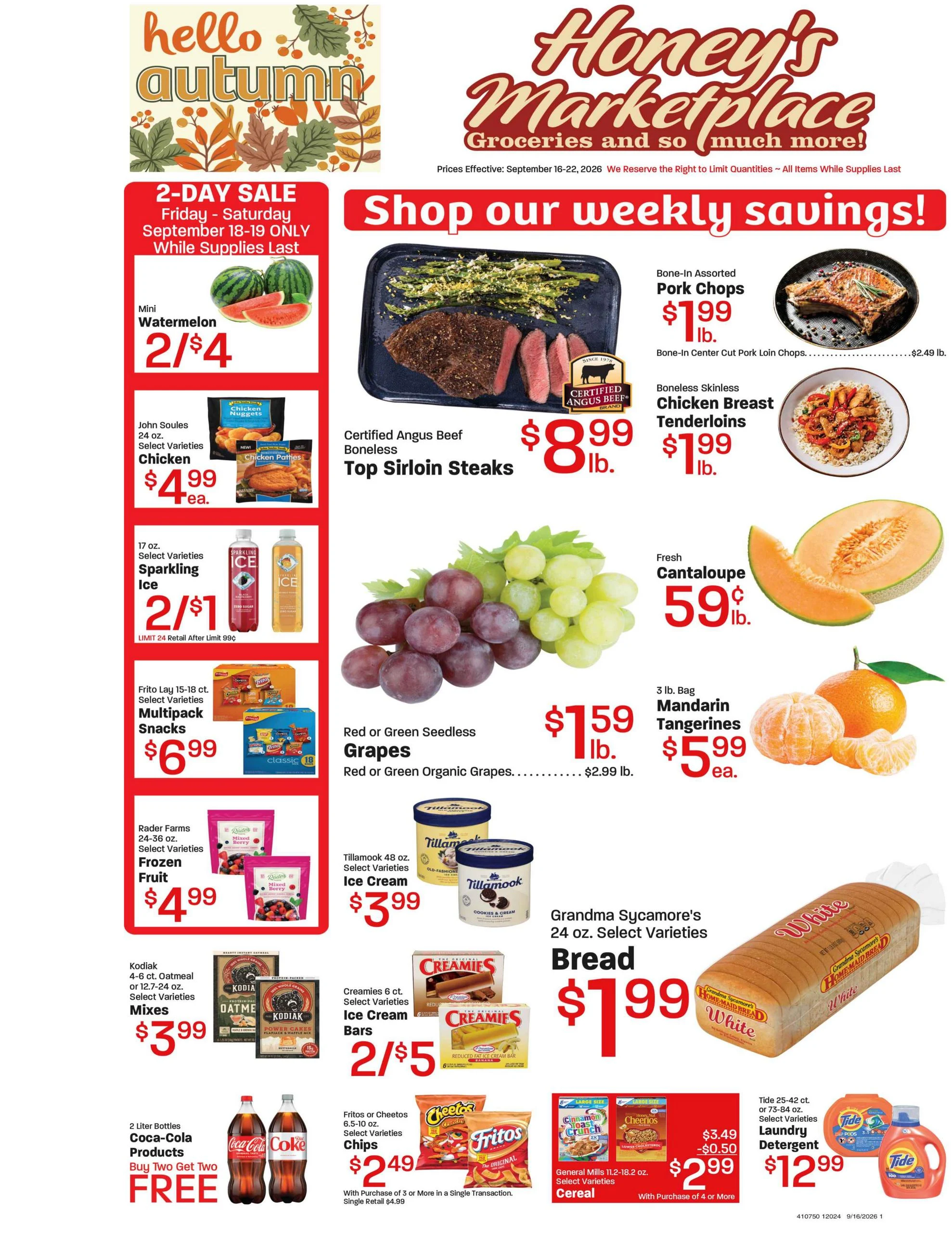 Honey's Marketplace Indexed Weekly Ad - Page 1