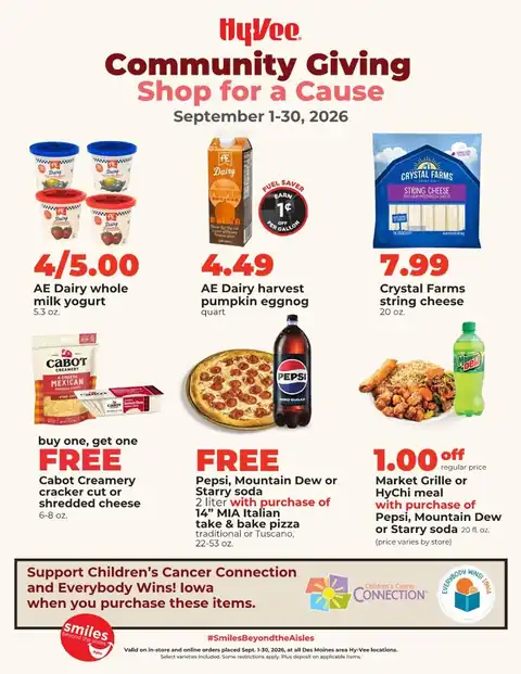 Community Giving - Shop for a Cause September Savings
