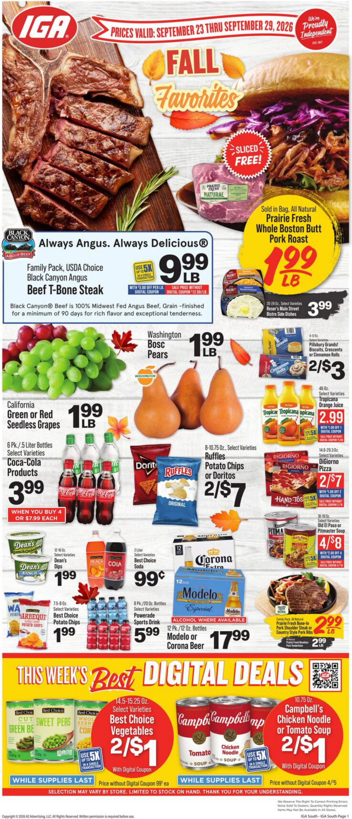 IGA Kentucky - Alabama - Indiana Weekly Flyer - Page 1