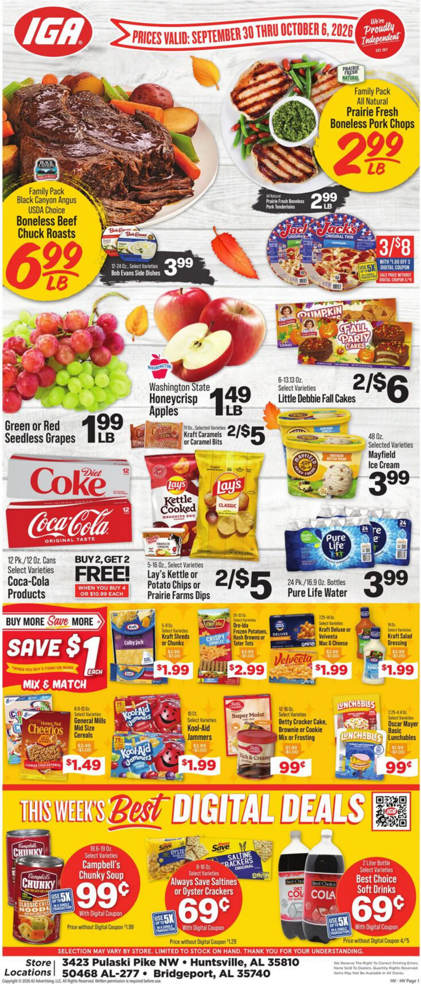 IGA Kentucky - Alabama - Indiana Weekly Flyer - Page 1