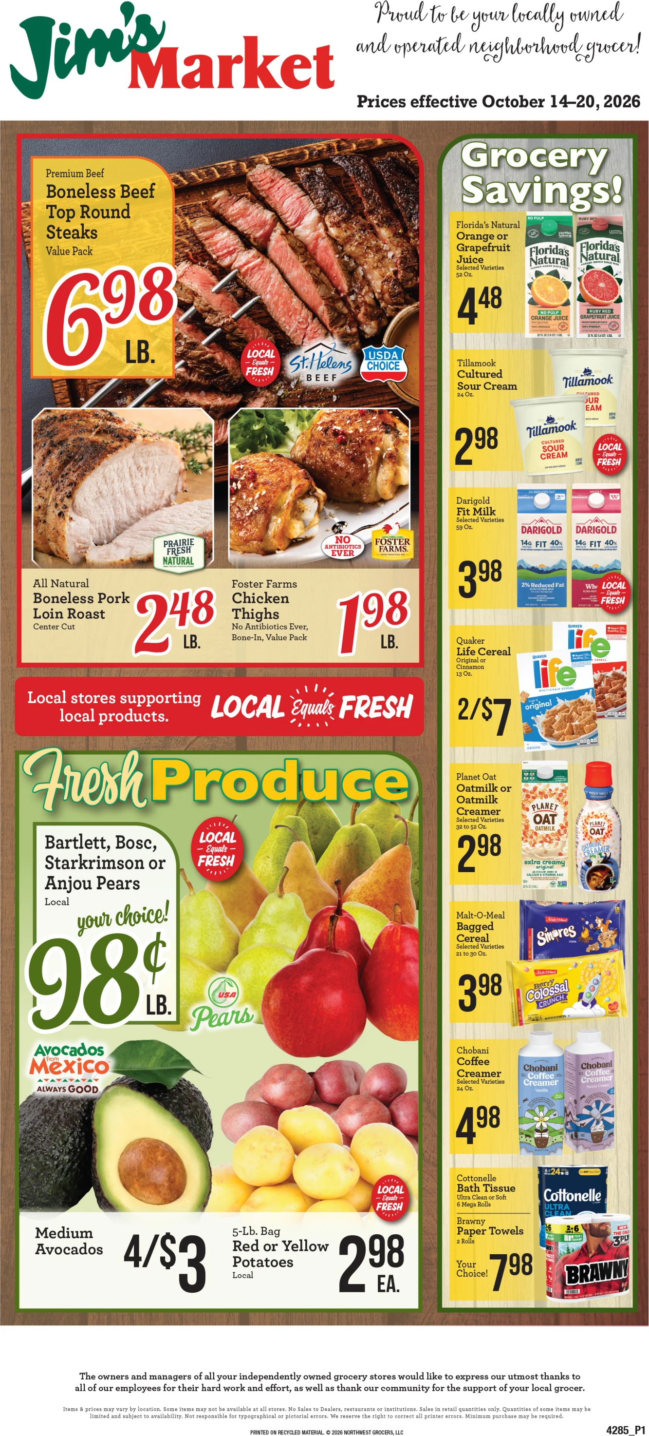 Jim's Market NW Jim's Market Weekly Ad - Page 1