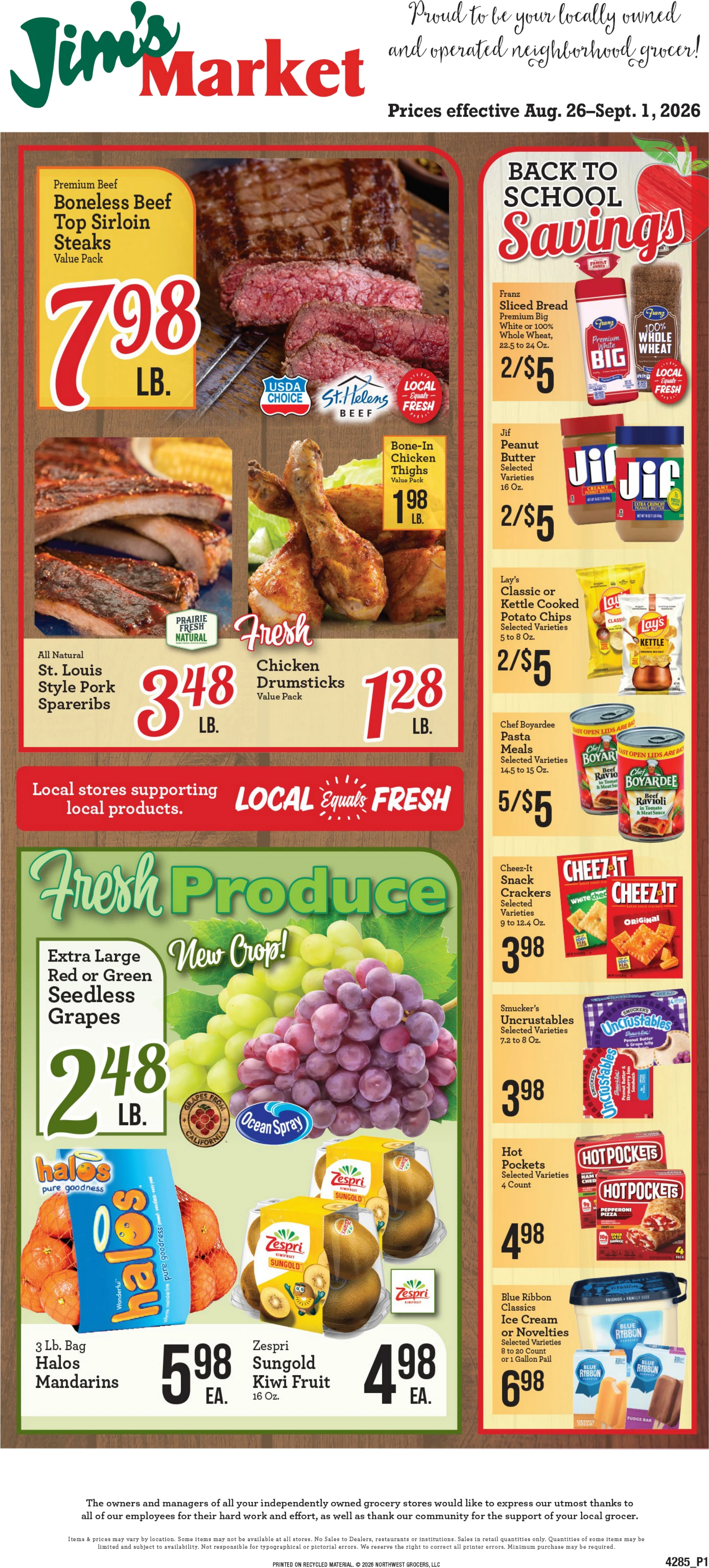 Jim's Market NW Jim's Market Weekly Ad - Page 1