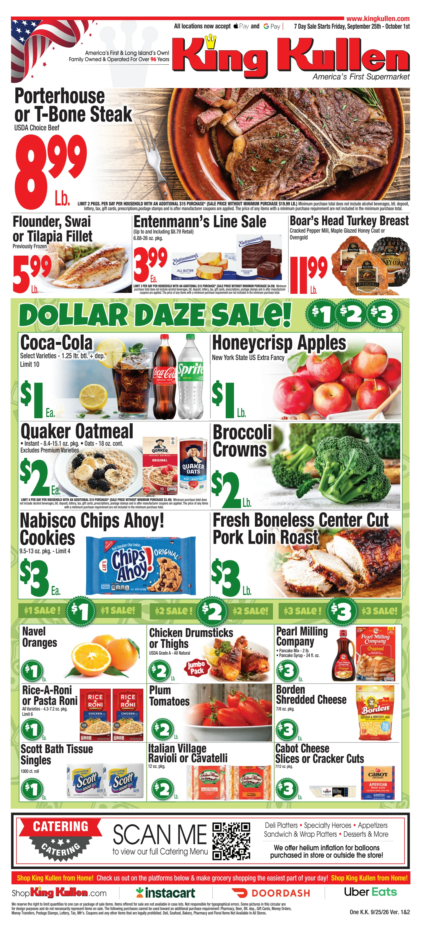King Kullen Weekly Circular Sep 25th - Oct 01st - Page 1