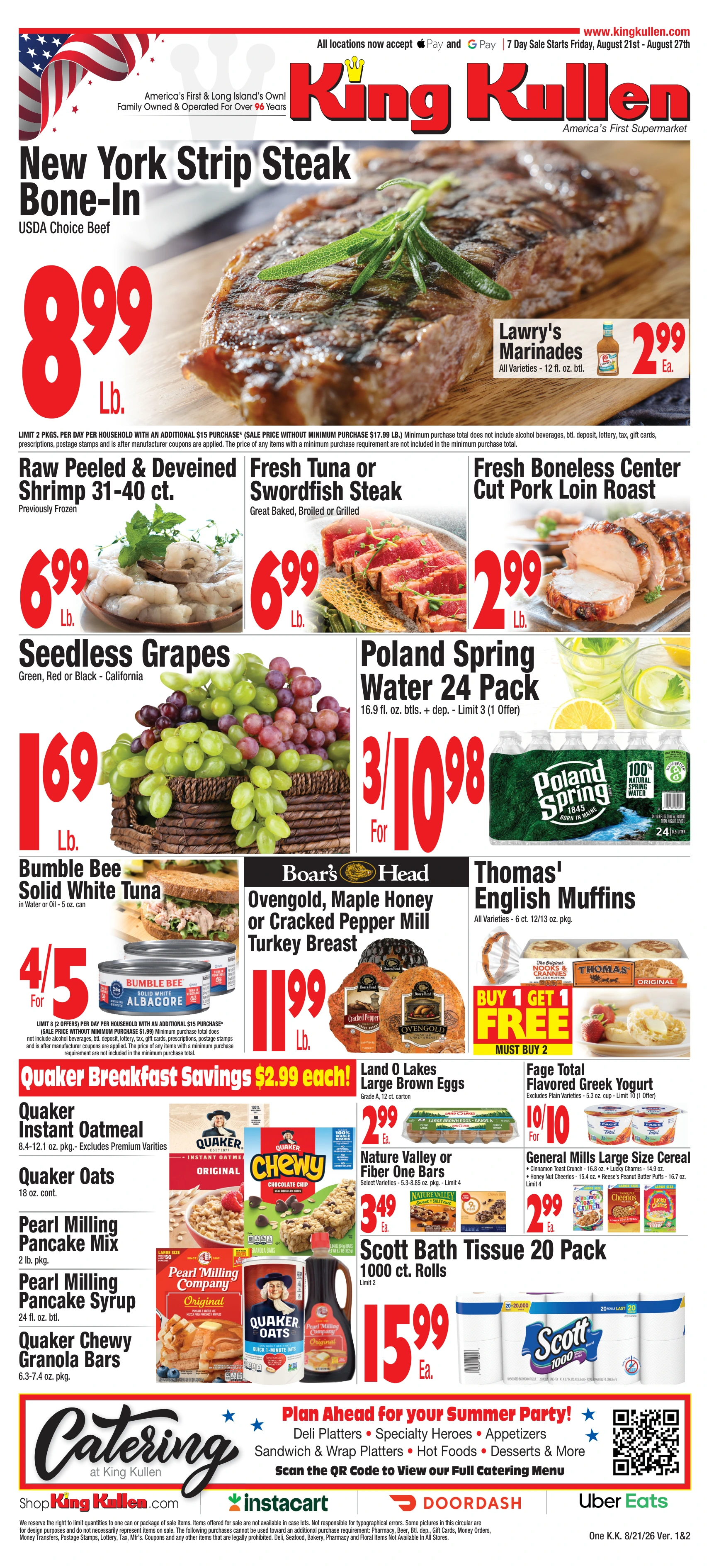 King Kullen Weekly Circular Aug 21st-Aug 27th - Page 1