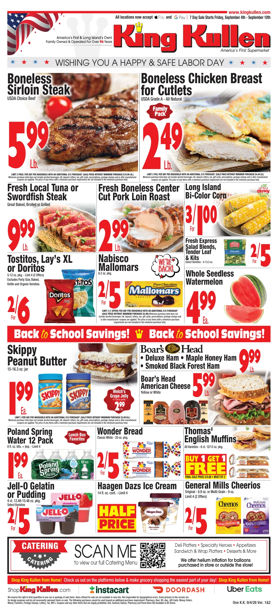 King Kullen Weekly Circular Sep 4th - Sep 10th - Page 1