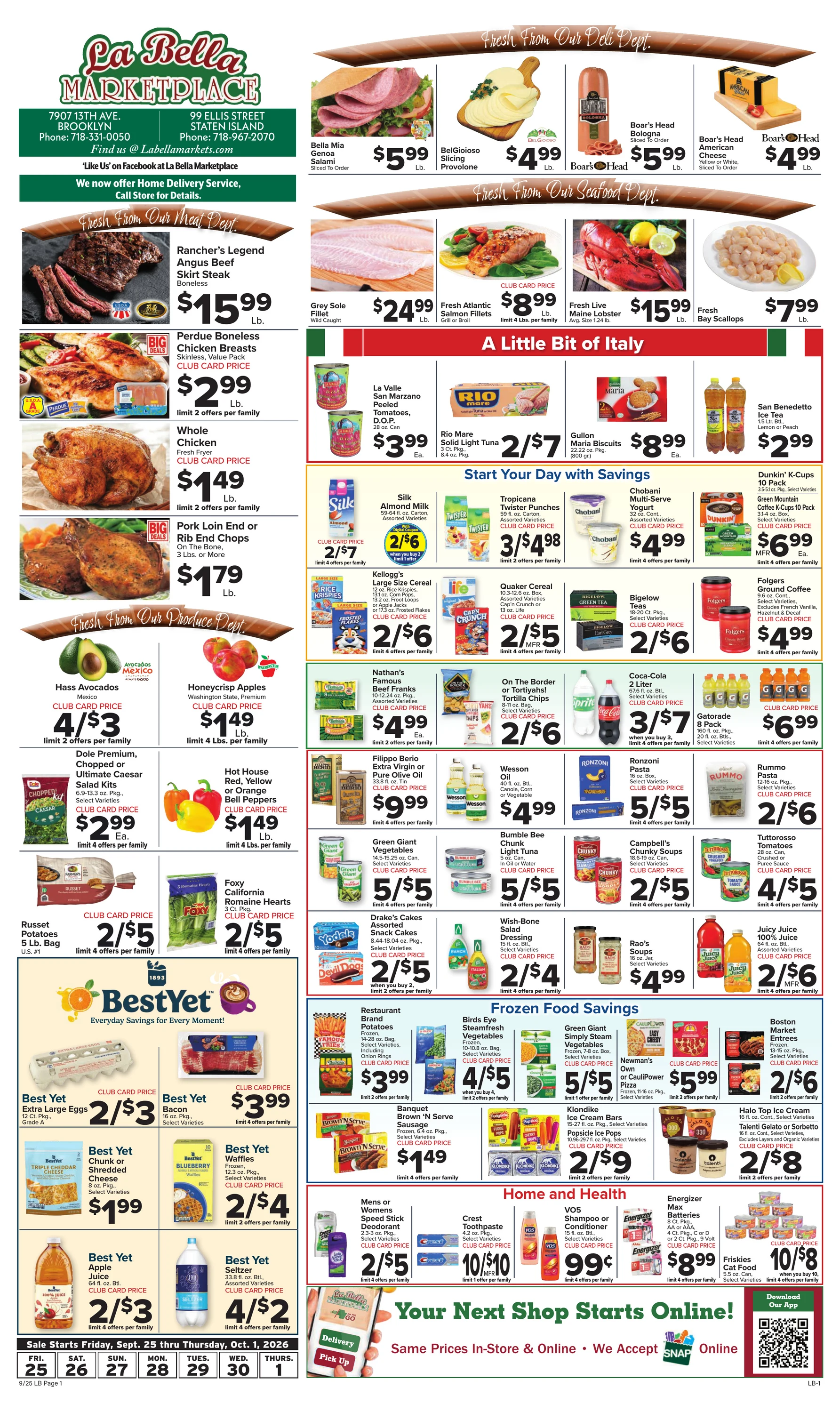 La Bella Marketplace Weekly Ad - Page 1