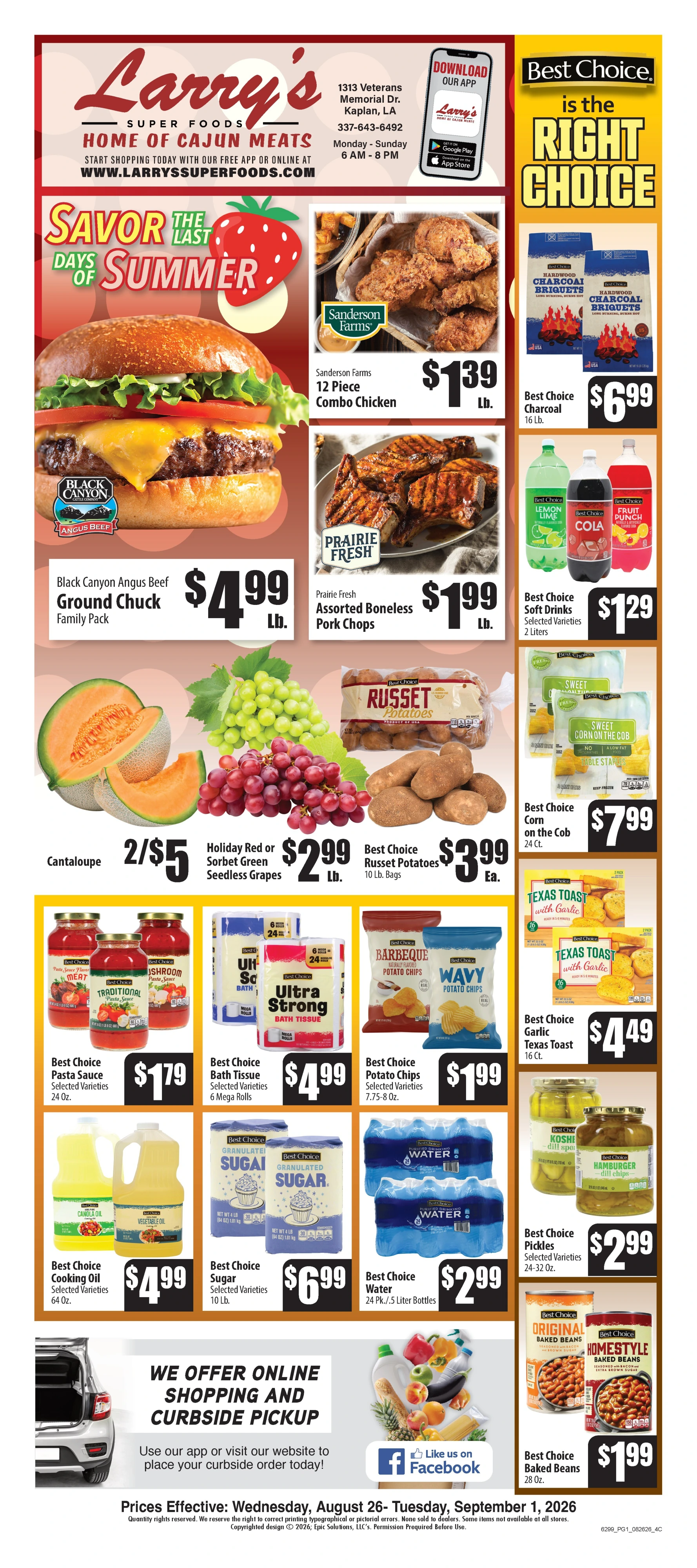 Larry's Super Foods Kaplan, LA Current Ad - Page 1