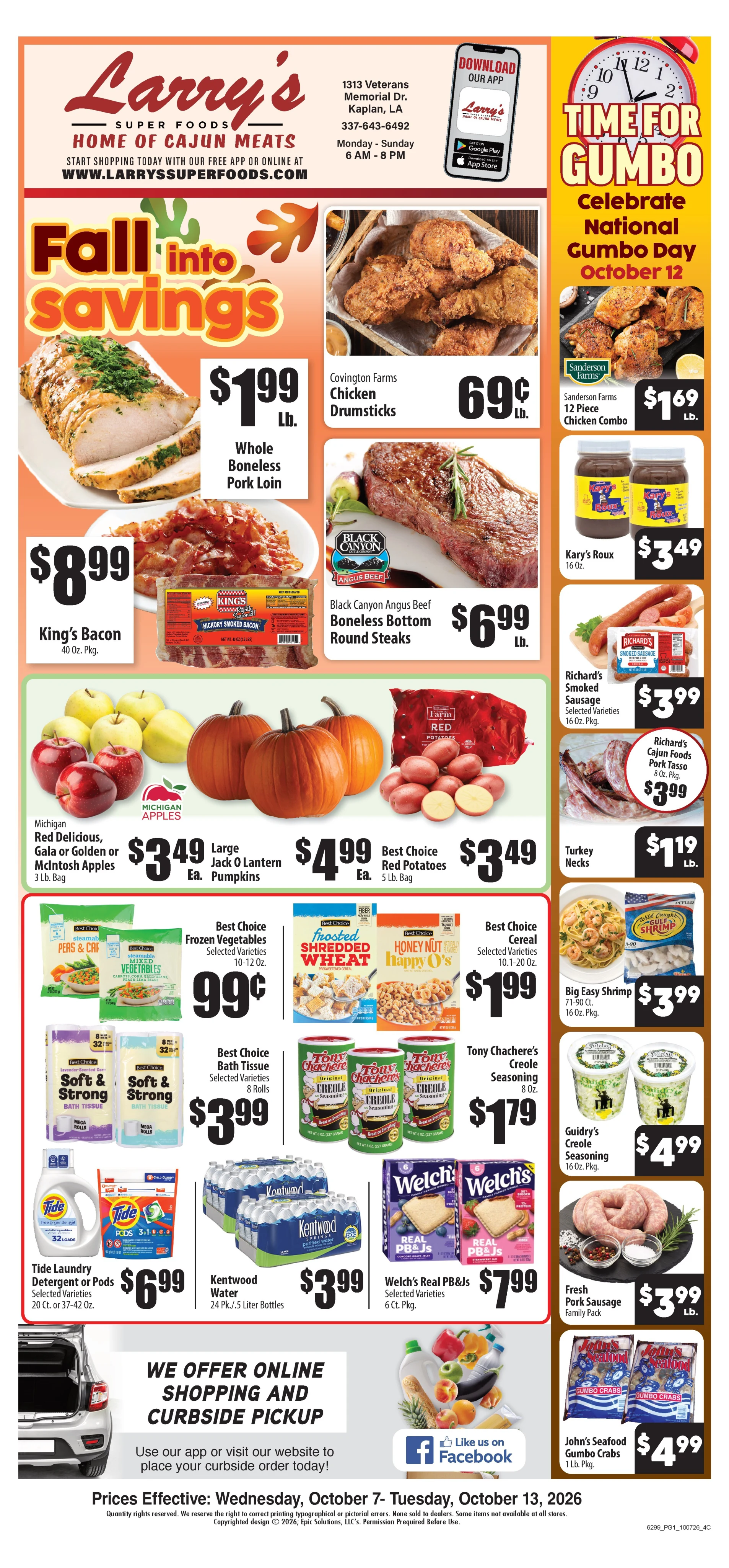 Larry's Super Foods Kaplan, LA Current Ad - Page 1
