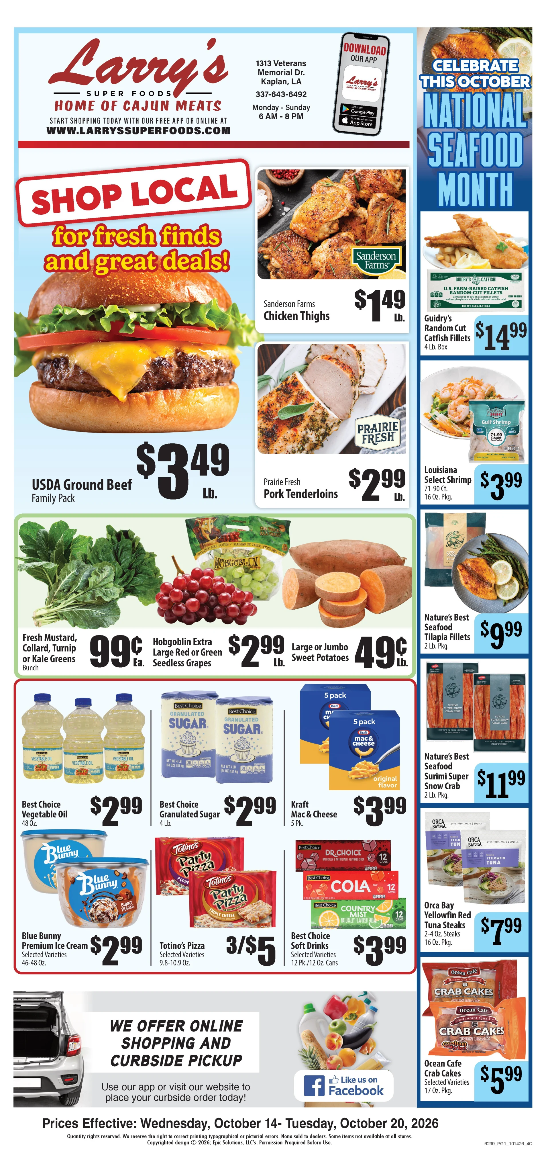 Larry's Super Foods Kaplan, LA Current Ad - Page 1
