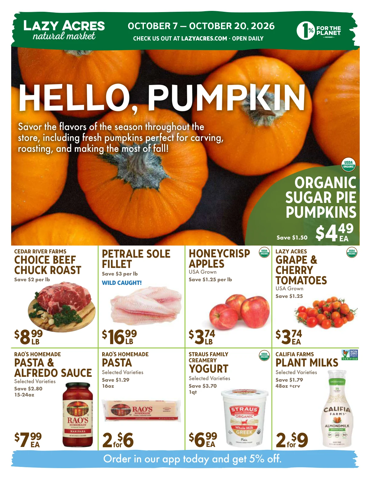 Lazy Acres Market Weekly Flyer - Page 1