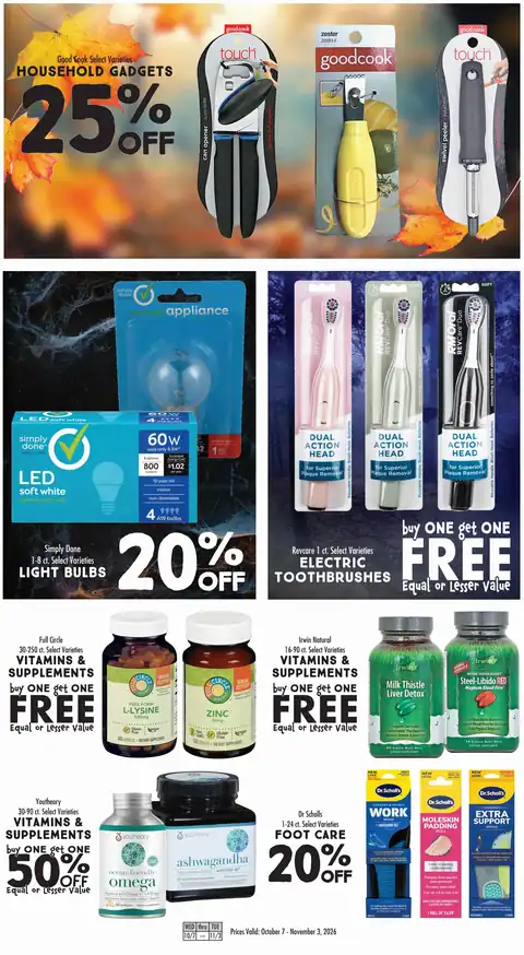 October 7 - November 3, 2026 BOGO Items