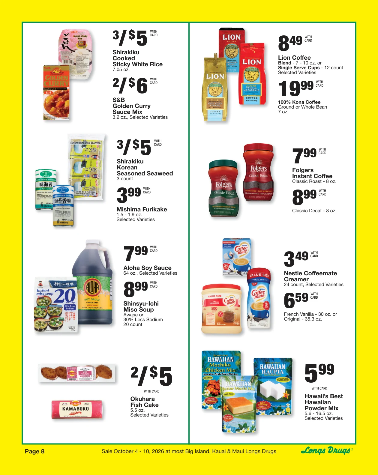 Longs Drugs Big Island - Kauai - Maui Weekly Ad - Page 8
