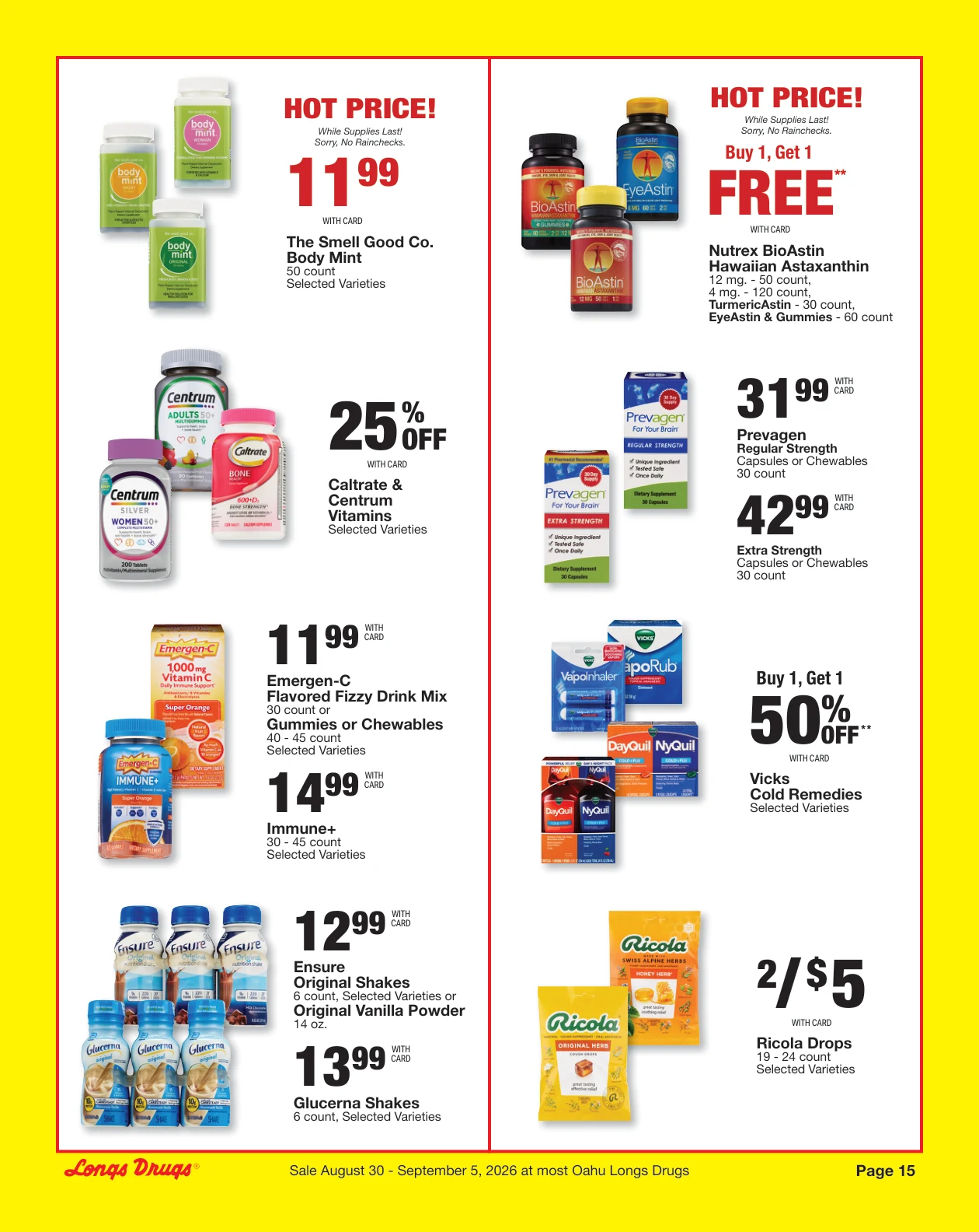 Longs Drugs Oahu Weekly Ad - Page 15