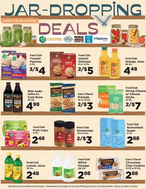 Jar Dropping Deals – 8/23/26 – 9/19/26