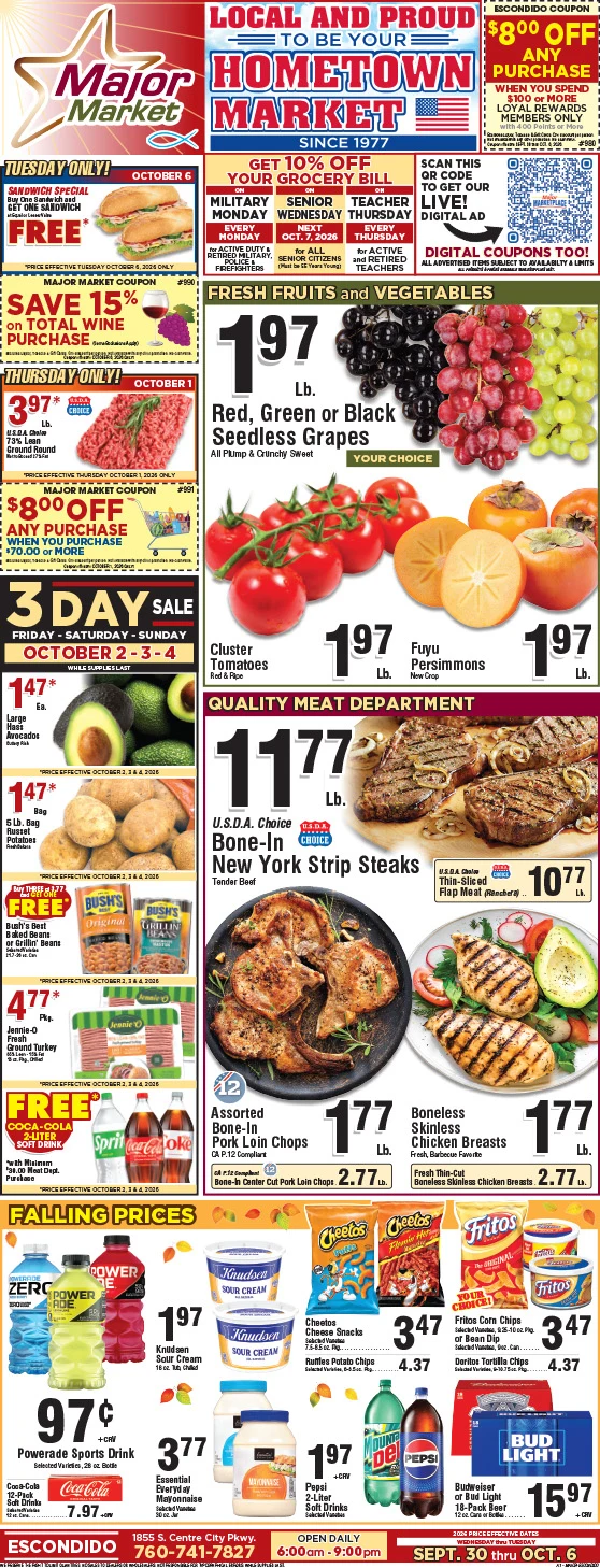 Major Market Grocery Major Market (Escondido) Weekly Ad - Page 1