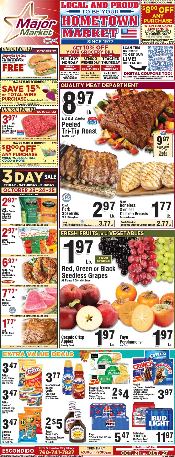 Major Market Grocery Major Market (Escondido) Weekly Ad - Page 1